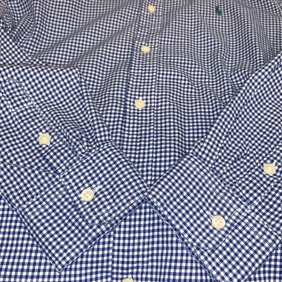 POLO by Ralph Lauren blue check dress shirt BOYS SIZE 18 20 18/20 - Picture 8 of 12